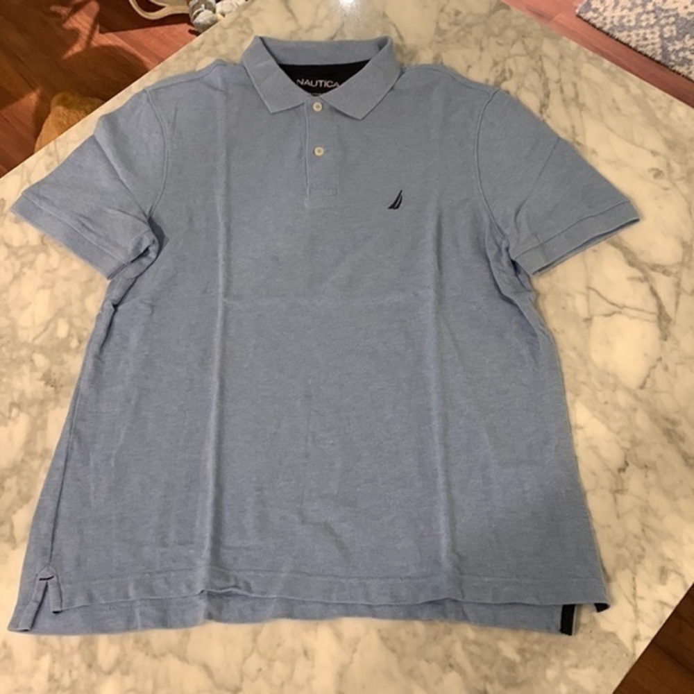 Nautica classic fit blue cotton polo